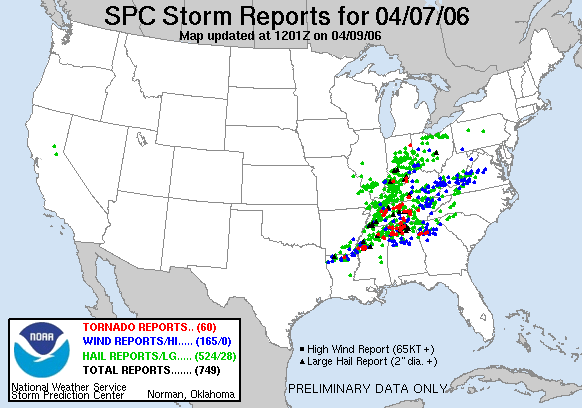 Map of 060407_rpts's severe weather reports