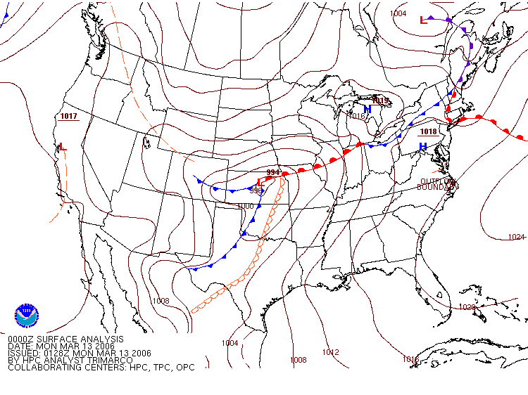 Surface Analysis Chart Depicts