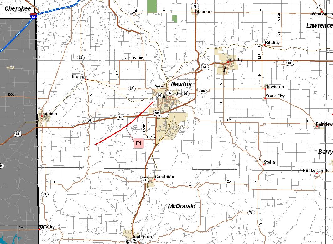 Newton County Tornado Track